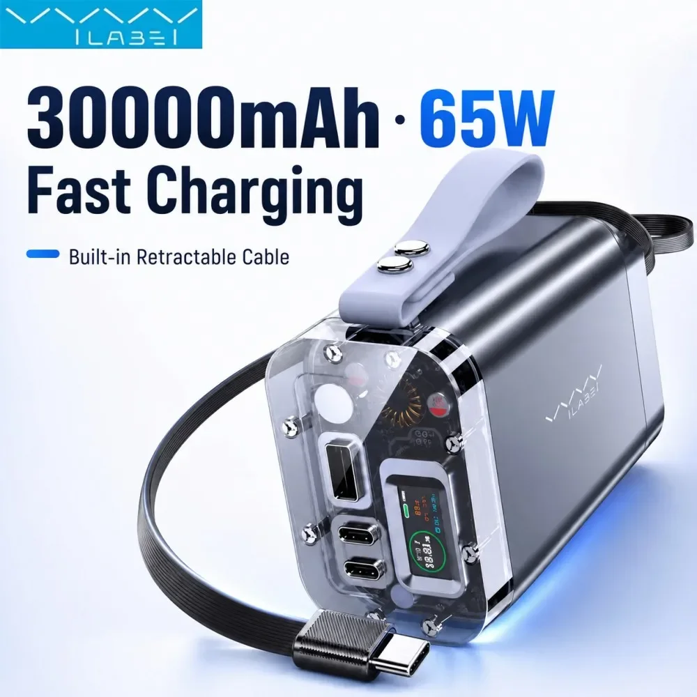 Solar Emergency Charger - Vyvylabs 30000mAh Güç Bankası, 65W PD
